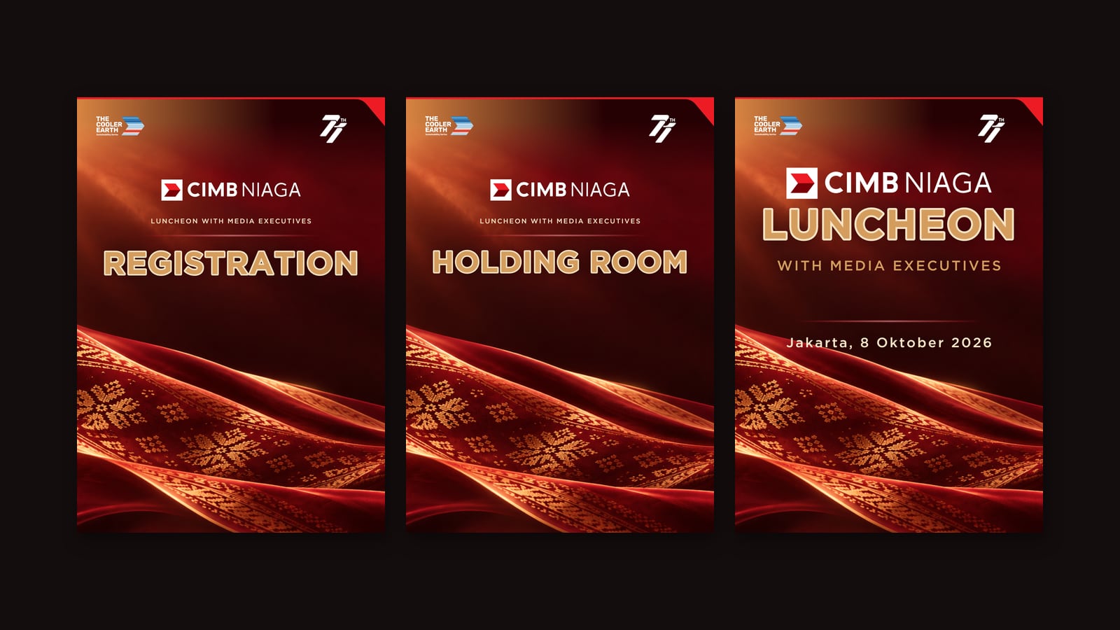 A2 signage for registration, the holding room and the luncheon.